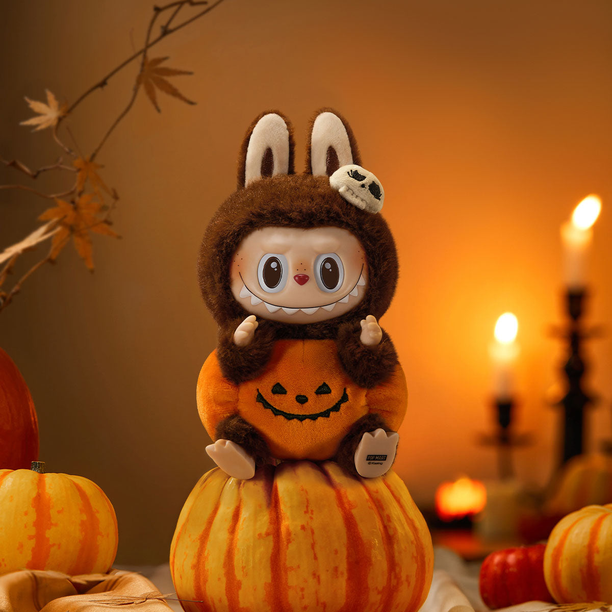 THE MONSTERS Happy Halloween Party Series-Sitting Pumpkin Vinyl Plush Pendant